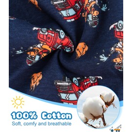 JAHSIYI Toddler Underwear Boys Size 4T Police Car Briefs 100% Cotton Kids Underpants Fire Truck Boys' Brief Age 4 Years Old Undies Xs Panties Clothes