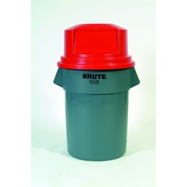 Rubbermaid Commercial Products FG265788RED Brute HDPE Round Dome Top, Red Waste Lid for BRUTE Trash Cans