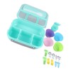 16PCS Set Bento Box Reusable 1300ml 4 Compartment Adult Lunch
