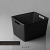 BINO | Woven Plastic Basket | Large (Black), 3-Pack |
