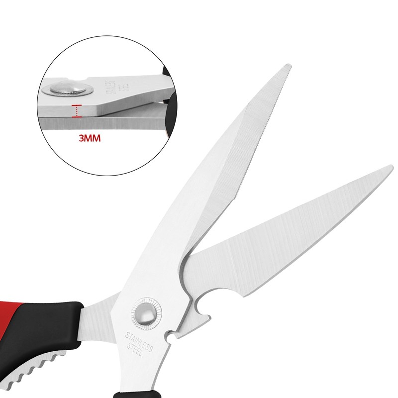 Vutyvve Kitchen Scissors, Stainless Steel Blades, Soft Handle, Multifunctional Kitchen