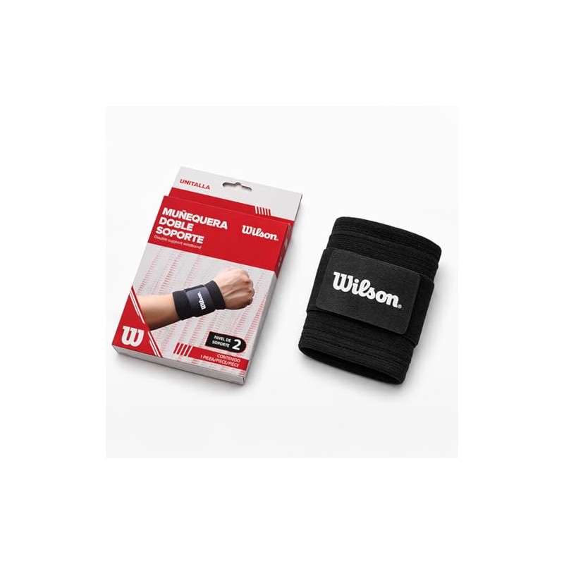 Wilson Muñequera Deportiva Doble Soporte Compresión Nivel 2 – Prevención