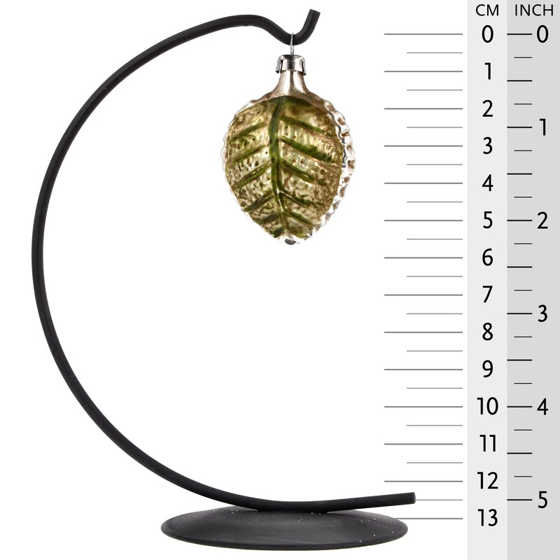 Marolin Patinated Glass Ornament Cherry with Leaf