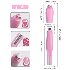 JERCLITY 1 Pieces Light Pink Cat Eye Magnet for Nails 3 in 1 Heart Magnet for Cat Eye Gel Polish Heart Magnets for Nails