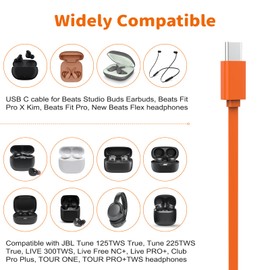 Gneinour USB C Charging Cable Compatible with Beats Studio Buds, Beats Flex, Beats Fit Pro/X Kim, Beats Studio Pro, Beats by Dre, Galaxy Buds Plus/Pro 2 Earbuds, Earbuds USB C Cord, 3.3ft