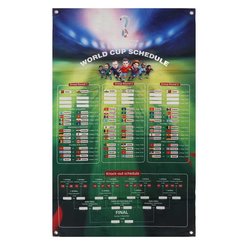 Football Game Wall Chart Portable Home Bar Office 2022 Soccer