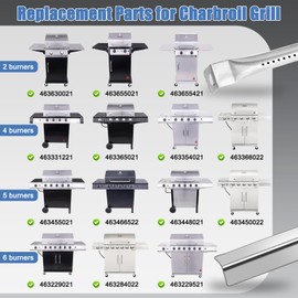Criditpid Grill Replacement Parts for Char-Broil Performance 4 Burner 463365021, 463331221, 463366022, Charbroil 463448021, 463655421, G325-0002-W1 G327-2100-W1, Heat Plates, Burner and Ignitor Kit.