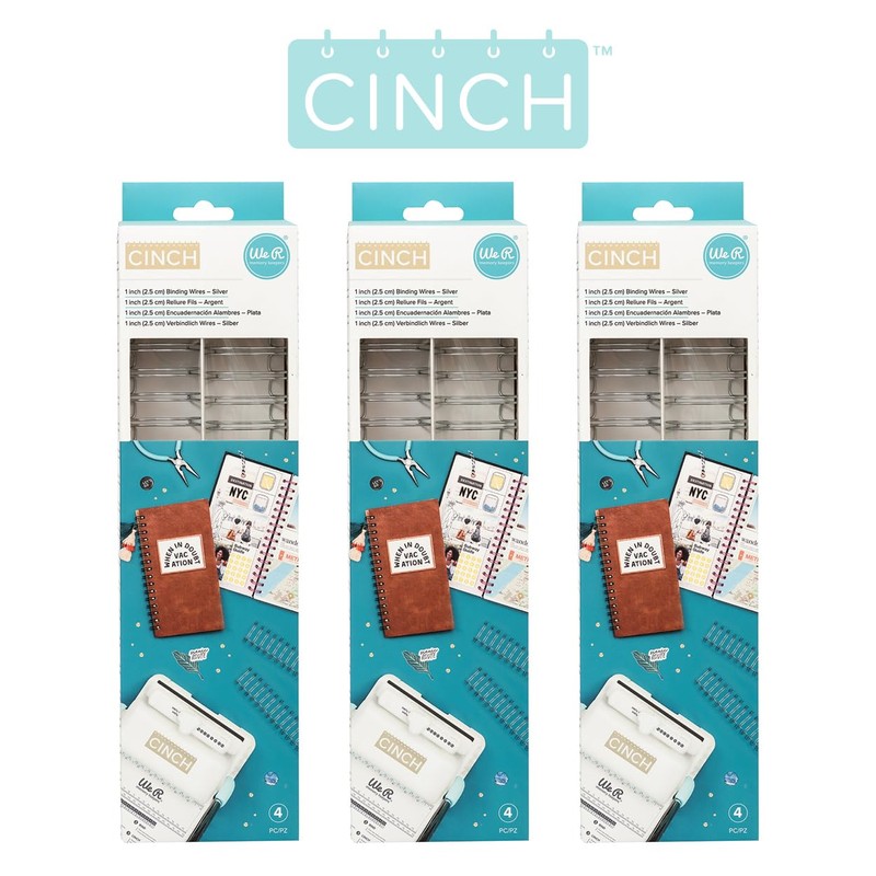 We R Makers Cinch Binding Spines 1" – Silver, 3-Pack