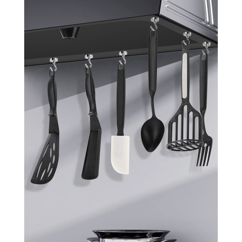 Lictin 6 Pack Magnetic Hooks, 80lb+ Extra Strong Magnet with