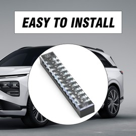 VIKKSAER 12 Pcs 15A 600V Terminal Blocks, W/ 15A 400V Pre-Insulated Fork Terminal Strip, 8/10/12 Positions Screw Terminal Strip Dual Row (Black & Red)