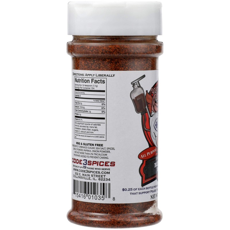 Code 3 Spices Rescue Rub, 6.5 Oz