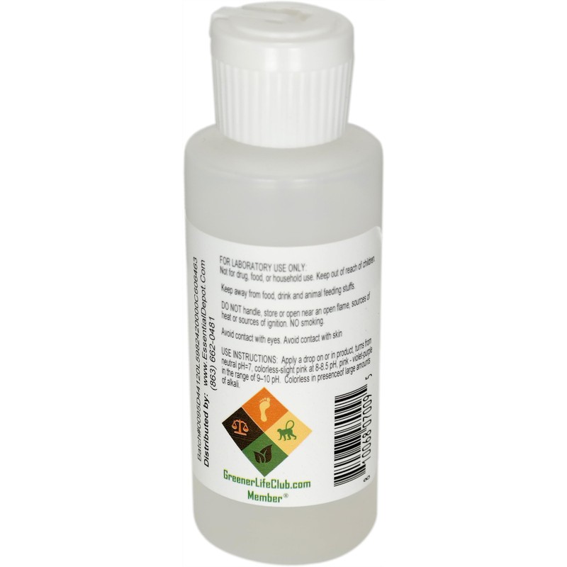 PHENOLPHTHALEIN 2oz Bottle (59mL), 1% in Alcohol (Isopropyl/Ethanol), Indicator Solution,