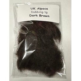 Flies4U - UK Alpaca Fly Tying Dubbing Material – 1g Premium Natural Fiber for Flies - Dark Brown