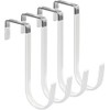 Gancho para Puerta Timotech Set de 4 Percheros Metálicos Blancos