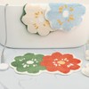 Green Cute Floral Bath Mat Absorbent Quick Drying, Safe Anti-Slip,