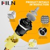 FILN 19mm Momentary Push Button Switch - 2Pcs, Black Plated