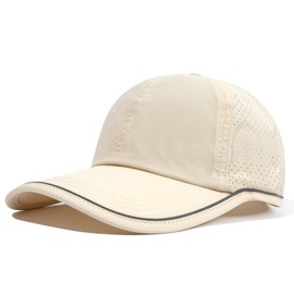 Croogo Mesh Baseball Cap Breathable Running Dad Hats Lightweight Sports Cap Sun Hat Snapback Fitted Cap,Beige-DCP2402