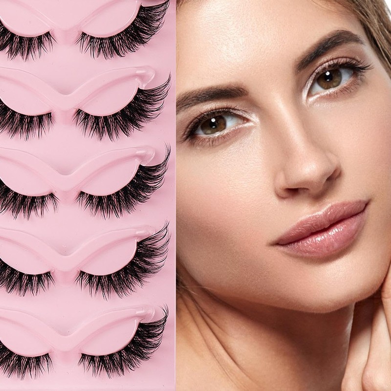 False Eyelashes 5 Pairs Fluffy Fox Eye Lashes Cat Eye