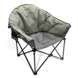 Colorsoul Oversized Camping Chairs Heavy Duty, Full Padded Foldable Camping Chairs for Adults with Cup Holders, Portable Camp Lawn Chairs for Outdoor, Support 450lbs,Yellow Grey