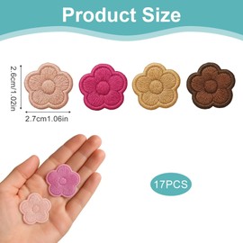 Pack of 51 Iron-On Patches, Flower Patches Children, Iron-On Patches, Flower Patches for Sew-on, Embroidered Patches for Hat, Jeans, Clothing, Backpacks, DIY Accessories, 3 Sizes