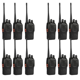 12 Pack BAOFENG BF-888S Walkie Talkies for Adults Long Range Handheld Two-Way Radios Rechargeable with Earpiece Mic,16 Channel Walky Talky with Flashlight for Team, School, Hunting, Skiing