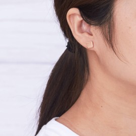 Philip Jones Rose Gold Plated Square Stud Earrings