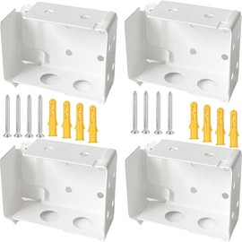 Cutelec 4pcs Box Mounting Bracket 2 Sets for 2inch Low Rail Venetian Blinds White Color Head Track End Cover Holder Window Blinds Headrail with 1-1/2" x2-1/4 in Size