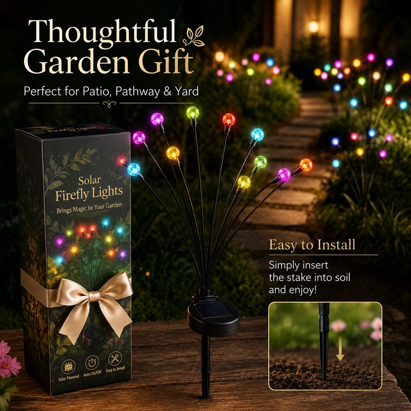 Solar Firefly Garden Lights for Outdoor Decor – 10 LED