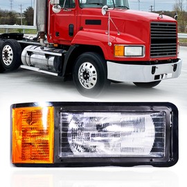 Hpdmauto Right headlights for Mack,Replacement Headlamp with turn Signal Bulb Compatible with 1990-2006 Mack CH600 CH612 CH613 CL600 CL700 semi Trucks （DOT and SAE Approved）