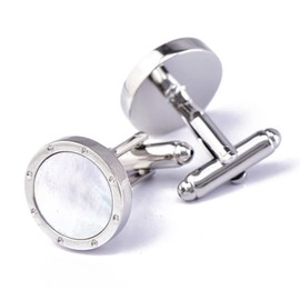 Z・Y・F Cufflinks, Natural White Butterfly Shells, Unique Presence, Men's, Women's, Formal, Business, Weddings, Job Presentation, Funerals, Accessories, Cuff Ornament, Includes Exclusive Box, Copper,