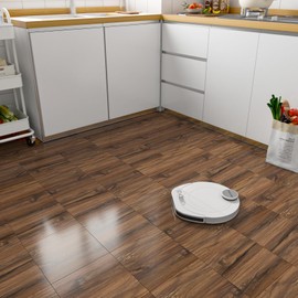 LaCheery 12"x12" Peel and Stick Floor Tile Brown Wood Vinyl Peel and Stick Floor Tiles Vinyl Plank Flooring Waterproof Laminate Flooring Planks Sticky Floor Tiles for Bathroom Kitchen Floor 4-Tile