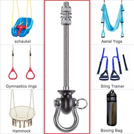 Dolibest Set of 2 Permanent Antirust Stainless Steel 304 Heavy Duty Swing Hangers for Wood Beam & I-Beam Hanger, Yoga Hammock Chair Sandbag, Hardware Swing Sets, 180° Swing, 800KG Capacity, 24.5cm