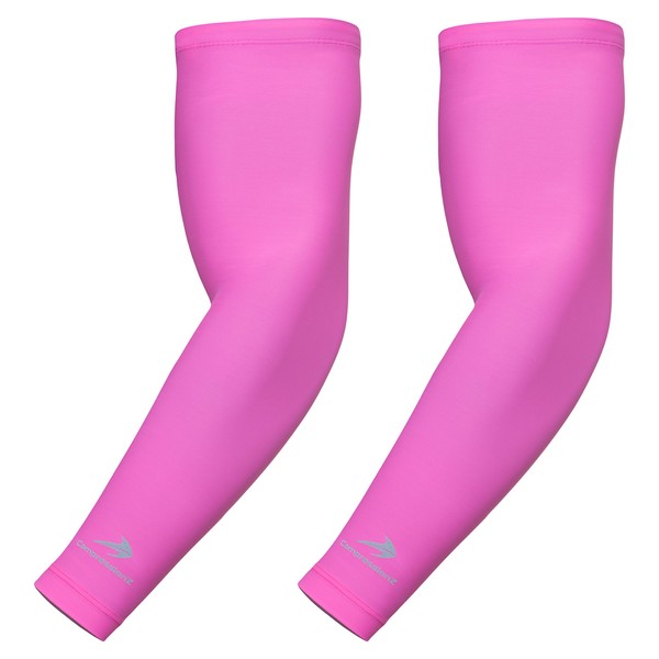 CompressionZ Compression Arm Sleeves for Men & Women UV Protection (Pink, M)