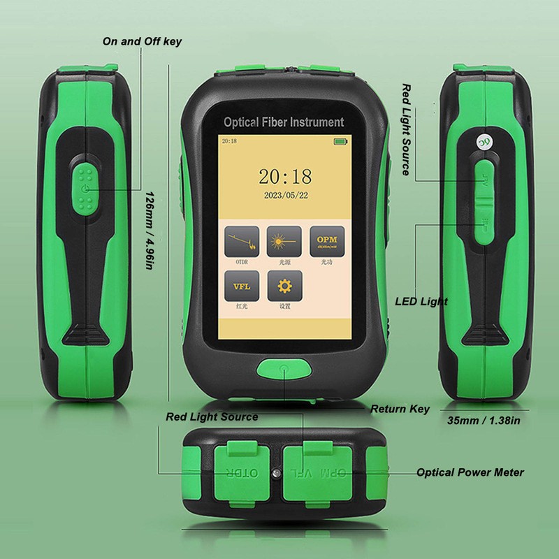 Optical Time Domain Reflectometer 3.5in Touchscreen OTDR 5 in 1