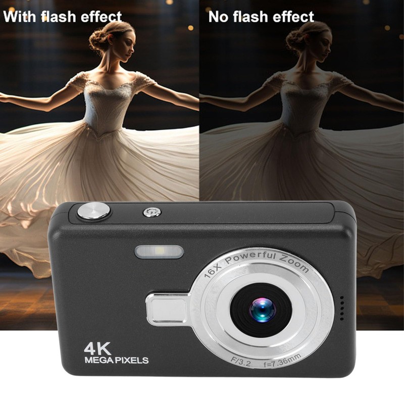 Digital Camera, 12MP 1080P Camera with 2.4in TFT Screen, 16X
