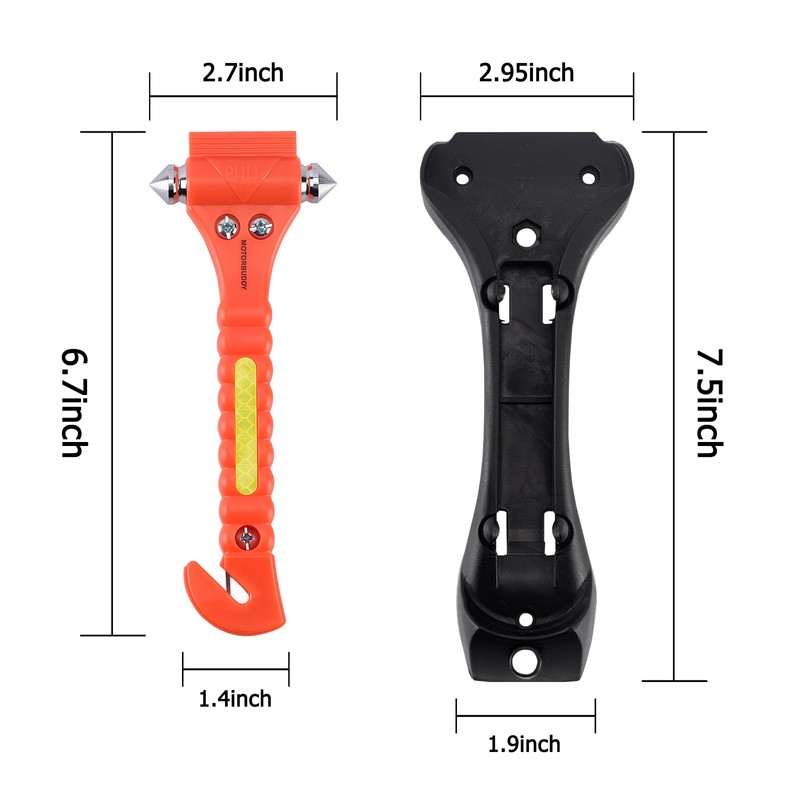 MOTORBUDDY 4-Pack Emergency Escape Hammer Seat Belt Cutter,Auto Car Safety