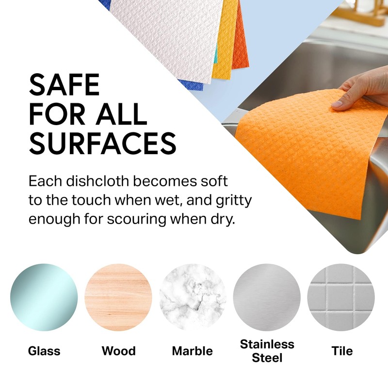 Swedish Wholesale Dishcloths, Cellulose Sponge Cloths – Bulk 10 Pack