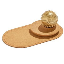 ShaktiMat Spiky Ball - Hedgehog Ball for Intensive Acupressure and Massage - Fair Production - Rolling Mat and Stand Made of Natural Cork - Rain Blood Circulation and Relieves Tension