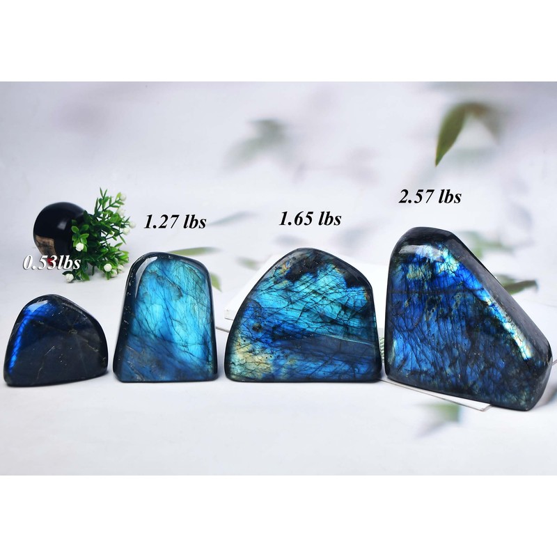 FZBHRO Large Labradorite Rock Polished Slab Block Healing Crystal Stone