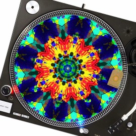 For Technics, For Audio-Technica, For Denon, For Numark, For Pioneer, For Stanton, For Reloop Viral Paint Turntable Slipmat GLOW BLACKLIGHT 12 inch for DJ Vinyl LP