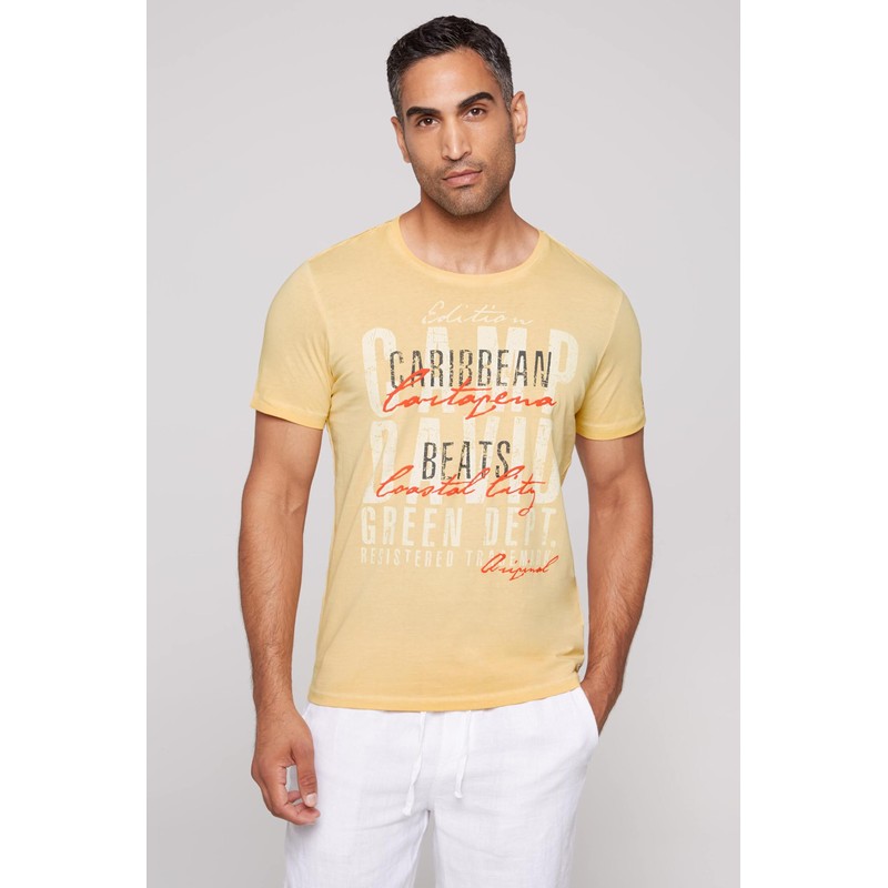 Camp David Men's Crew Neck Shirt with Logo Prints, Warm