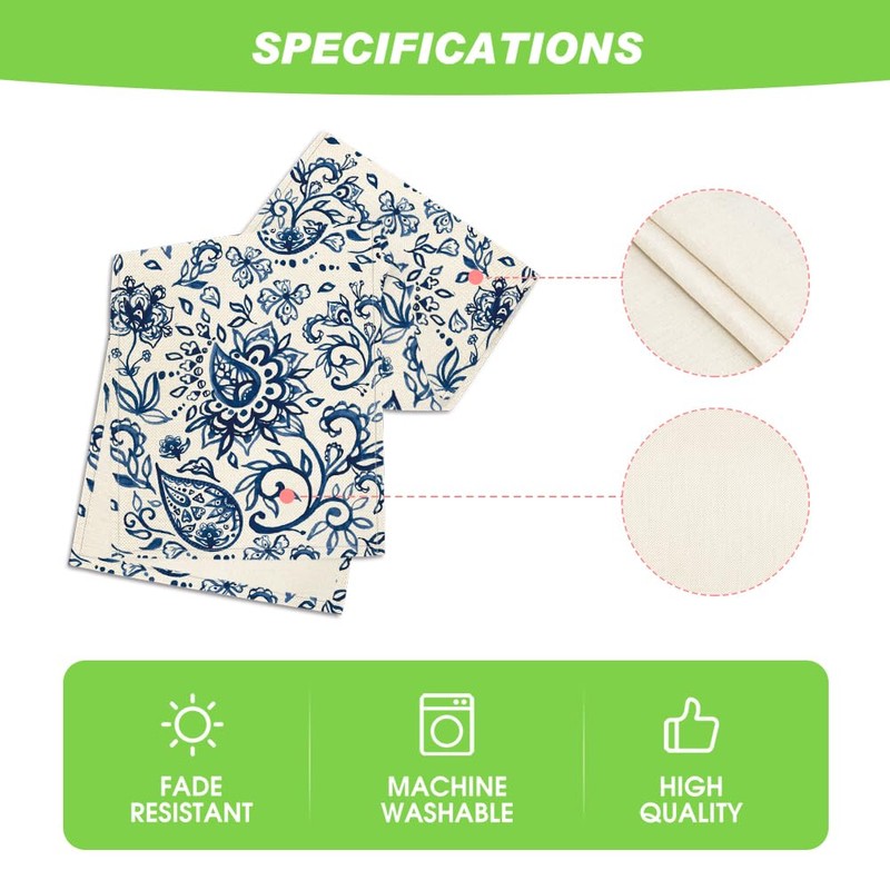 Artoid Mode Beige Floral Paisley Table Runner, Seasonal Spring Kitchen