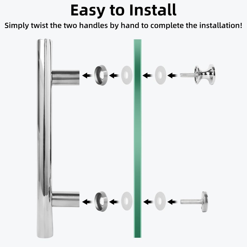 Suimlmta Shower Door Handle 145mm Hole to Hole Stainless Steel