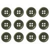 Pack of 12 Olive Green Sew on 15mm Round Buttons