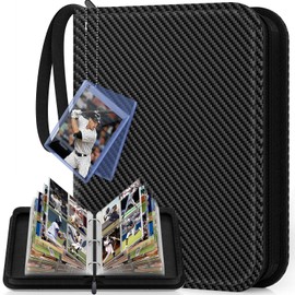 Nami Trading Card Files Trading Card Binder with Card Display Card Case Trading Card Case 4 Pockets 50 Pages Holds 400 Sheets Transparent PP Material PU Shell Portable Zipper for Yu-Gi-Oh! Yugioh TCG