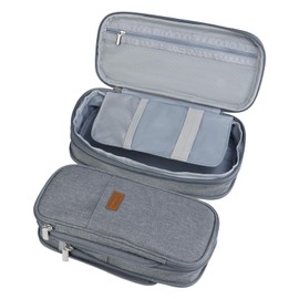 Yommie Vintage Pencil Case - Canvas Pencil Case - Foldable with Zip - Single Pencil Case / Organiser / Small Cosmetic Bag for Teenagers, Boys & Girls