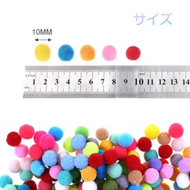 Samcos Pom Pom Balls, Colorful, Mixed Colors, Approximately 100 Piece Set, Small Balls, Felt Balls, Crafts, Hair Ornament, Earrings, Cell Phone, DIY, Birthdays, Weddings, Parties, Fluffy, Cat Toys, Craft Parts, Decoration, Material Approx. 0.4 inches (1 cm)