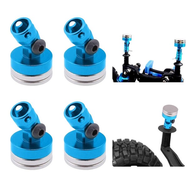 "N/A" 4 PCS RC Magnetic Stealth RC Magnetic Body Post Strong Magnetic Magnetic Stealth Body Post Mount Shell Body Post for CC01 / AXIAL / SCX10 1/10 RC Car (Blue)