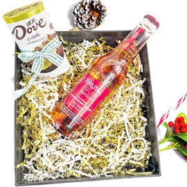 Amsthow Crinkle Cut Paper Gift Wrap Box Filler 1/2 LB Gold and White Shred Basket Raffia Grass Stuffing for Christmas Decoration Birthday Wedding (Gold and White)