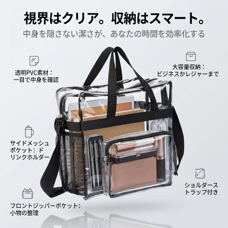 HarnyLoom Transparent Business Bag Eco-friendly Bag Handbag Large Capacity Handbag